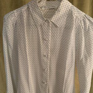 Entireworld Silk Button-Up Quotation Mark Top